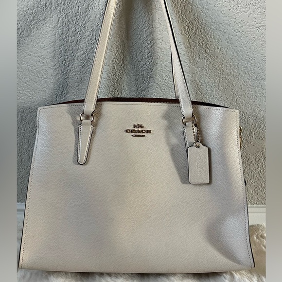 Coach Cream Leather Tote Bag - Picture 1 of 9
